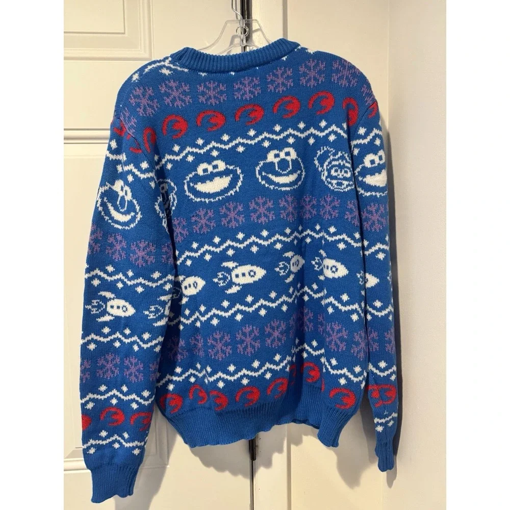 Roody Elmo Mark Rober Merry Giftmas Netflix Promo Sweater Adult M Sesame Street